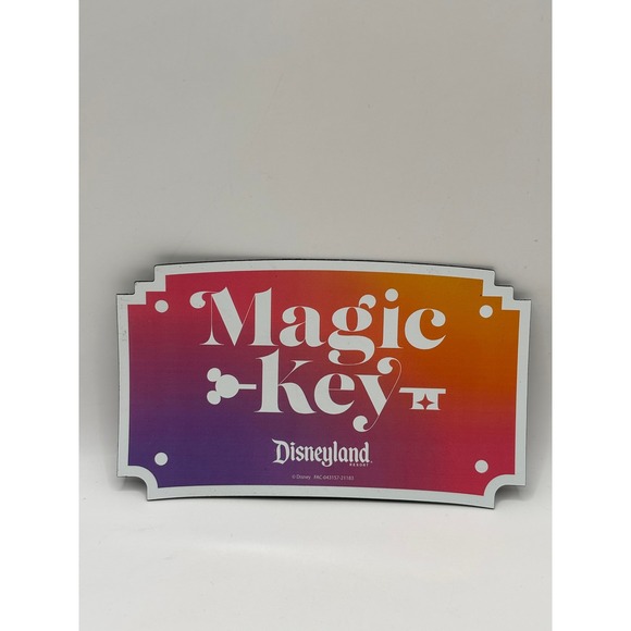 Disney Other - Disneyland Magic Key Magnet Sunset Ombre Logo Disney Resort Passholder 5x3